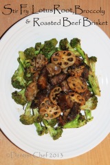 stir fry lotus root broccoli roasted beef black pepper sauce recipe