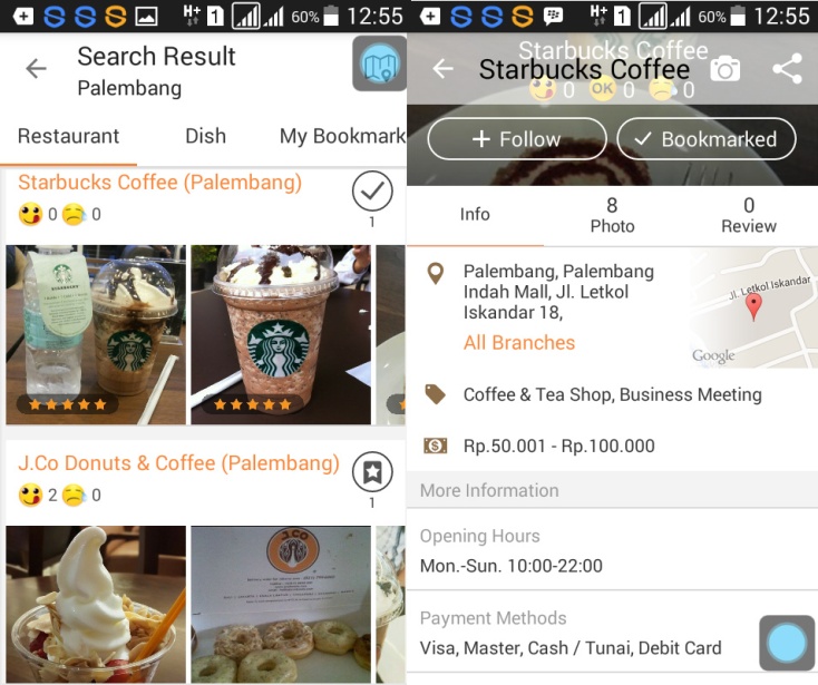 opensnap search food